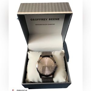 Geoffrey Beene Black Diamond Gunmetal Watch